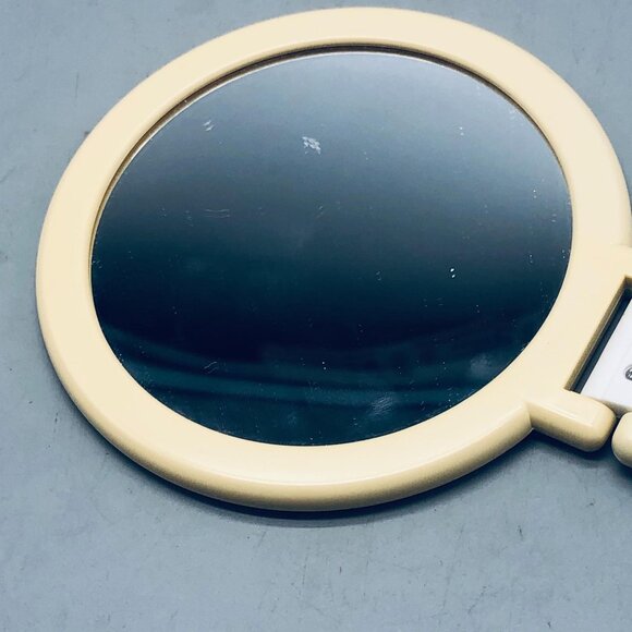 Ivory mirror free standing or hand held circle 2 sided 1 side magnified READ - Picture 7 of 7